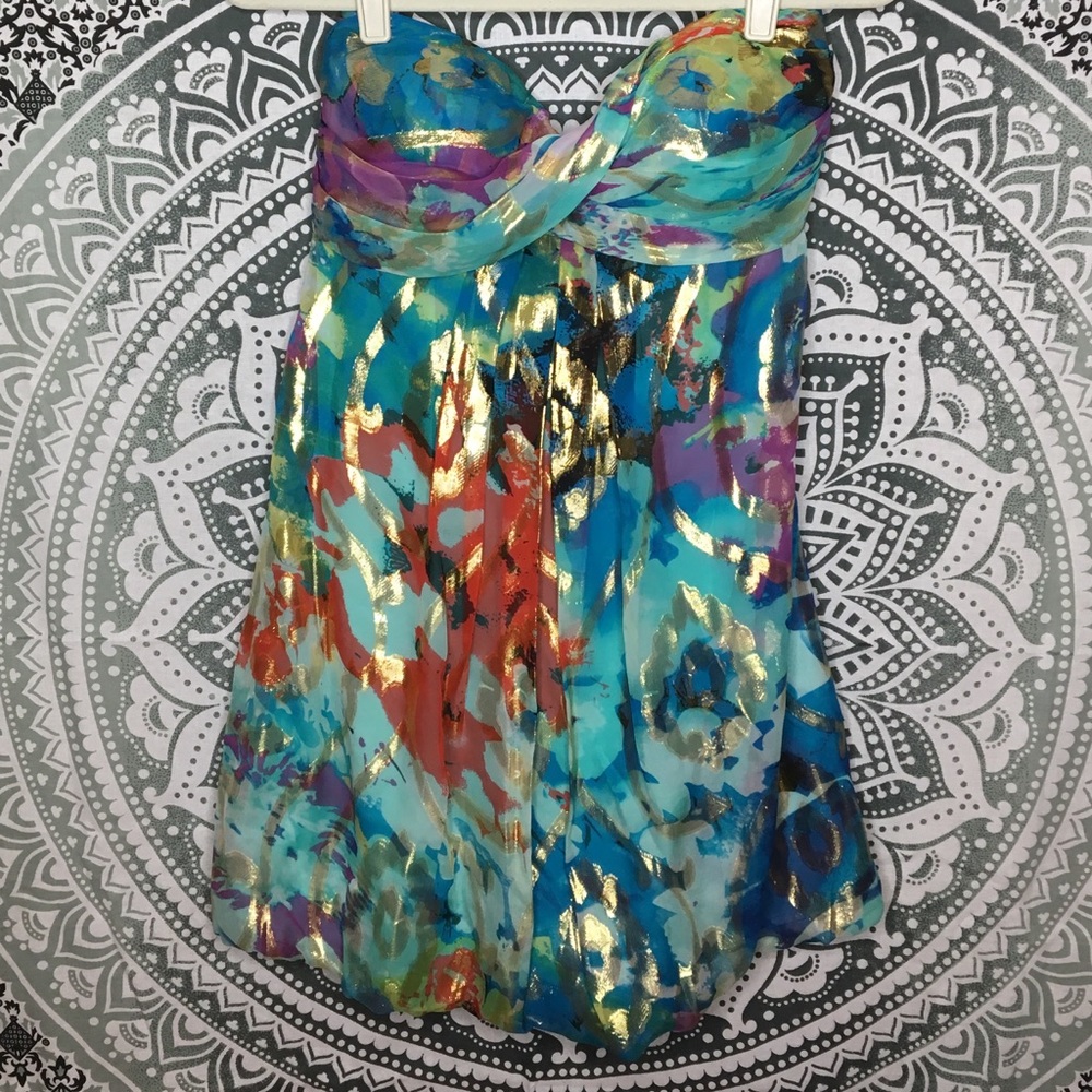 Colorful strapless dress